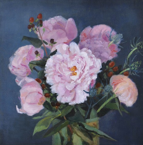 Summer Peonies with Thistle and St. John's Wart