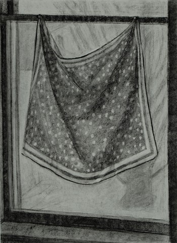 Polka Dot Cloth in Window (Drawing)