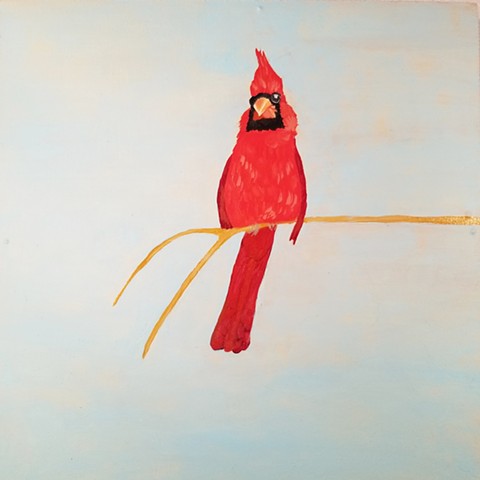 Cathryn Hankla original art Market Gallery Roanoke Virginia Cardinal Bird