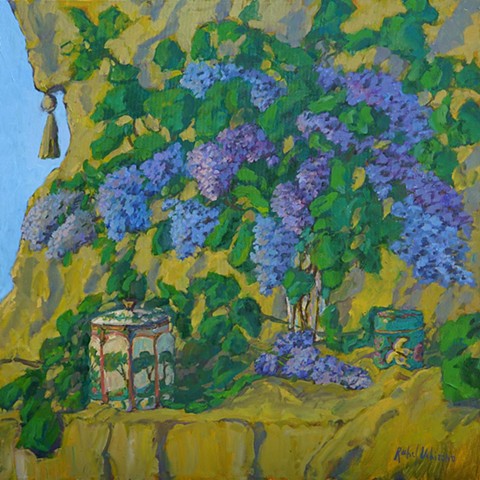 Rachel Uchizono original oil painting lilacs