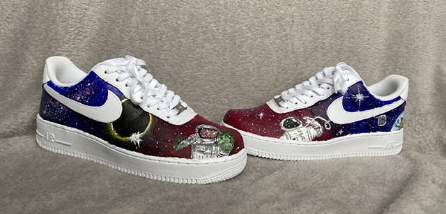 Air Force 1 Sneaker painted with acrylic.