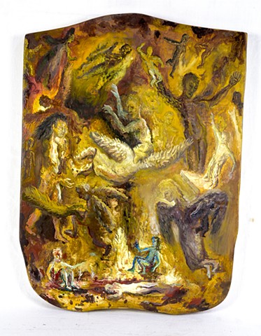 peinture à l'huile sur bois