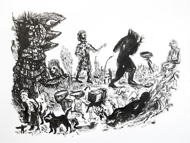Dessin, encre de Chine sur papier