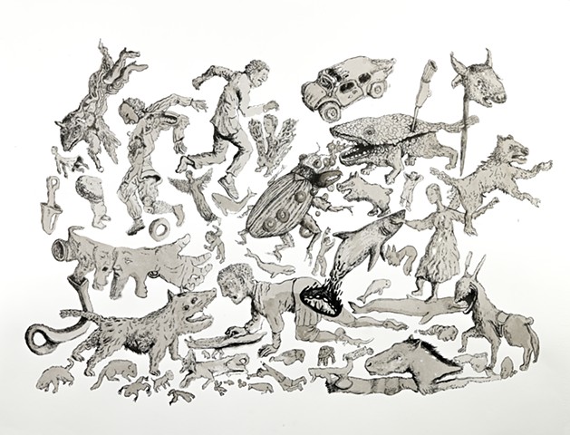 dessin encre de chine sur papier