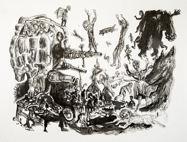 dessin, encre de Chine sur papier