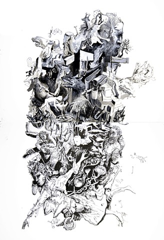 China ink on paper diptych