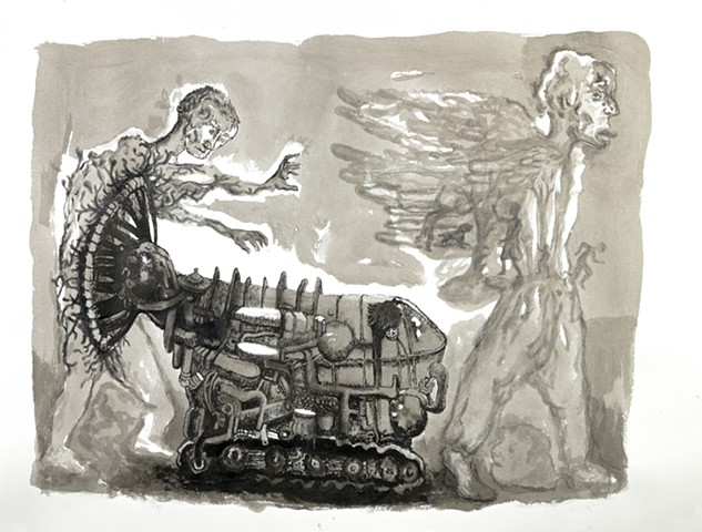 Dessin encre de chine sur papier
