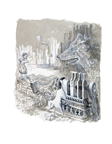 gouache et encre sur papier