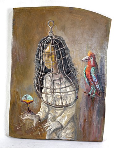 Elle en cage
