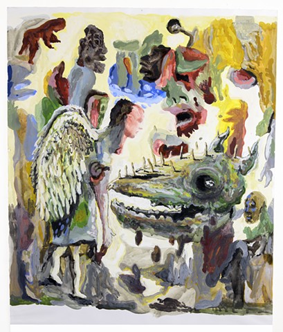 peinture a tempera sur papier