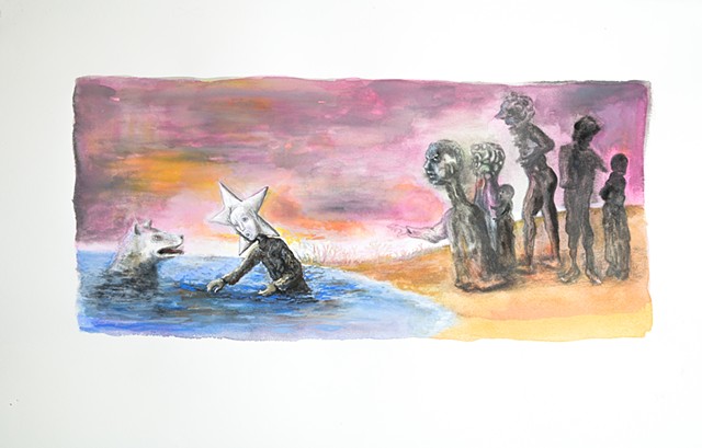 peinture gouache crayon de couleur papier