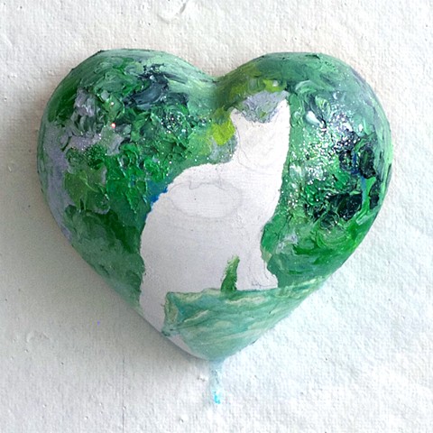 Cat in a Green Heart