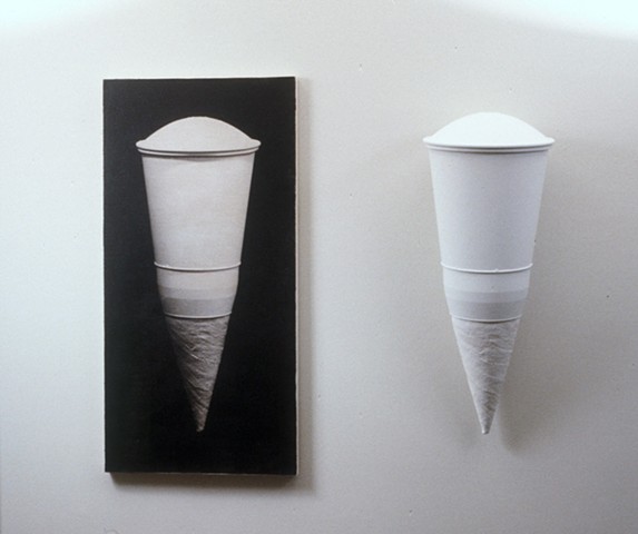 Sculpture and photograph on linen