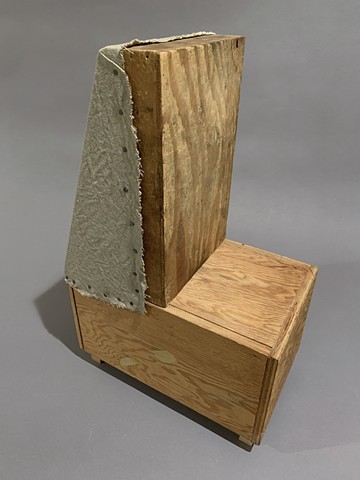 Wood sculpture with fabric