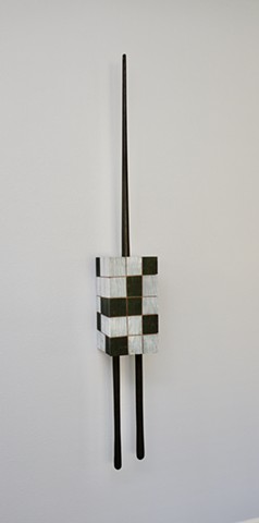 Black and white wood wall sculpture