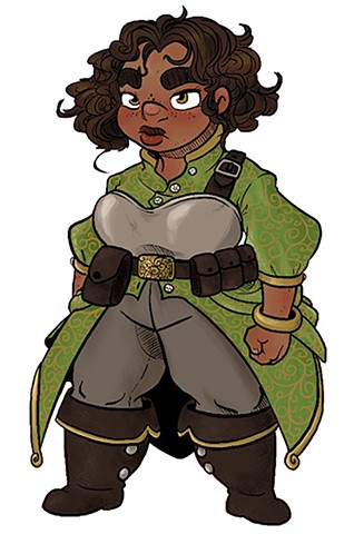 Nedda Leagallow - Halfling Wizard Character Design