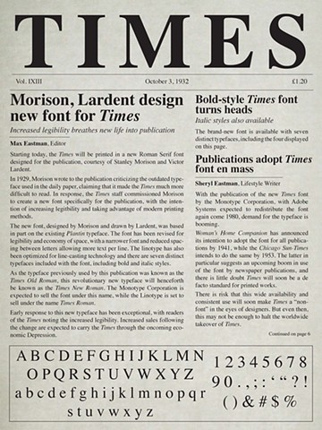 Anatomy of a Typeface - Times New Roman