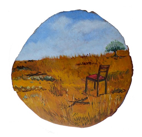 Nature painting, oil on wood painting, landscape painting, galilee scenery, northern Galilee painting, Almond grove