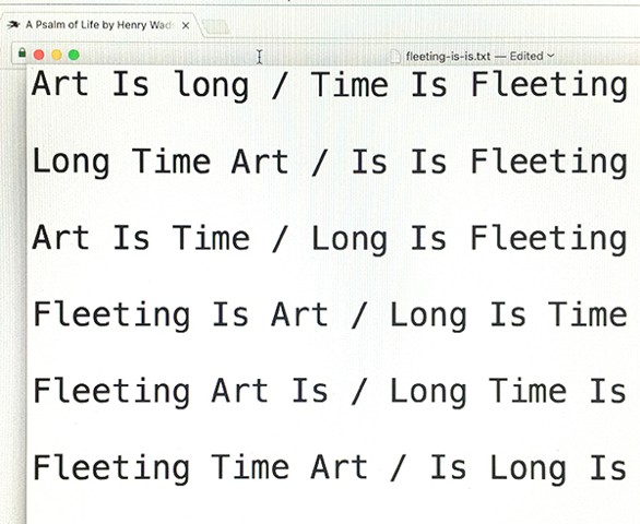 Long Is Time Fleeting Is Art, 2018, Performative Maker Space, Duration 180 mins