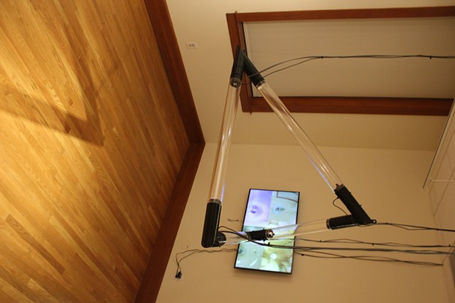 Inside-Out PLA, Acrylic tube, Raspberry Pi Zero, Camera module, mjpg-streamer, steel wire, monitor, LAN