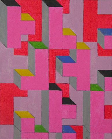 Composition 1, gouache on paper, 10 x 8 inches, 2010, Private Collection