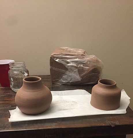Art 215 (Ceramics I)
Pots made at home

