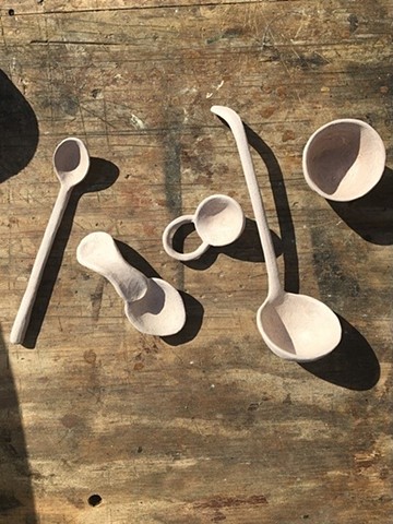 Independent Study

Unfired clay spoons and ladles, the longest approx. 10”
