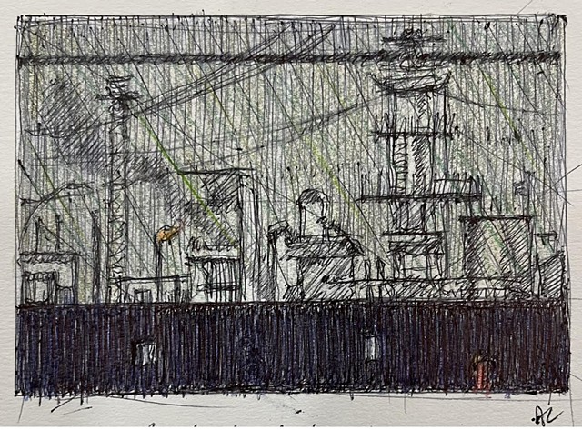 Industrial Landscape in the Rain