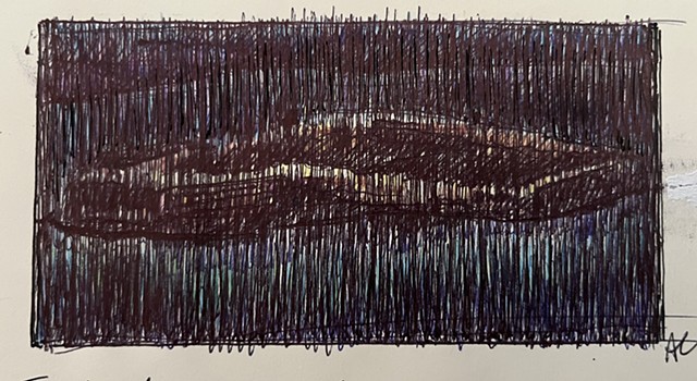 Isle of the Dead (Alligator Alcatraz) Drawing