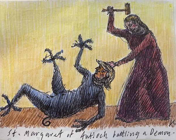 St. Margaret of Antioch Battling a Demon