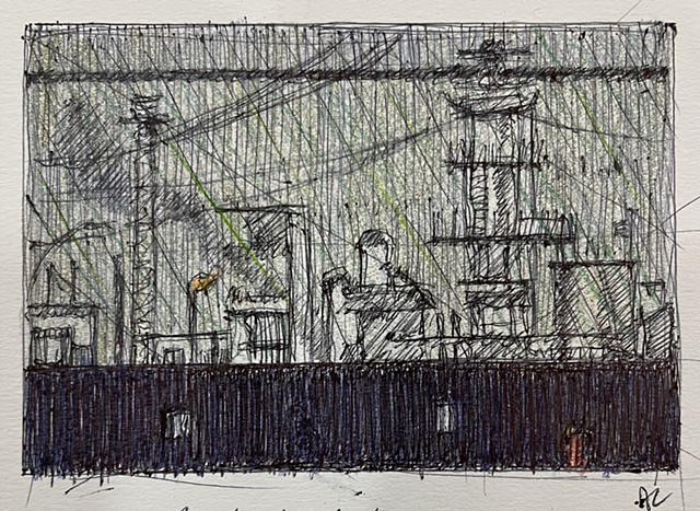 Industrial Landscape in the Rain