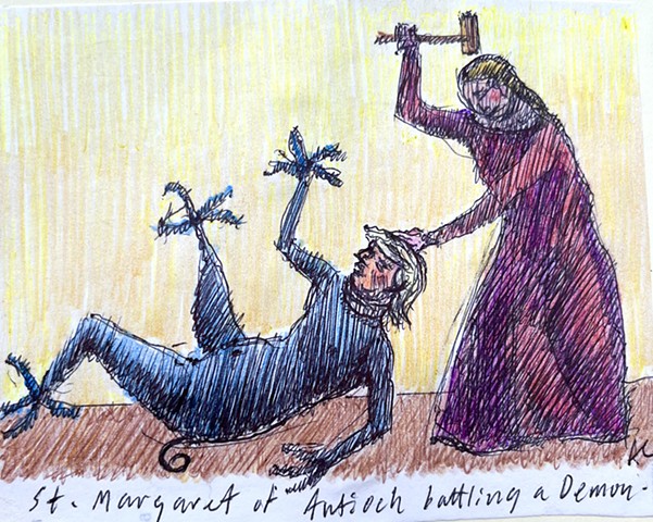 St. Margaret of Antioch Battling a Demon