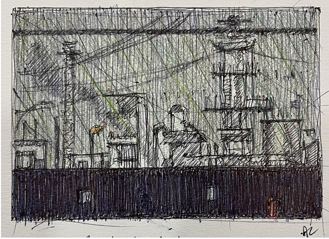 Industrial Landscape in the Rain