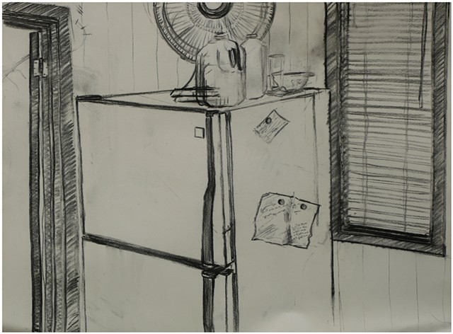 Paul Vincent (P.J.) Woods, Studio Drawing, Charcoal on paper