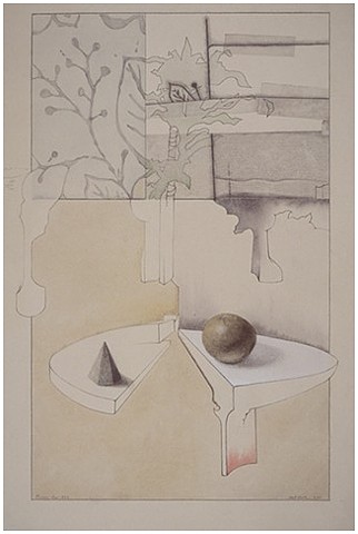 Paul Vincent Woods (P.J.), From Rm. 432, Graphite and paint on paper.