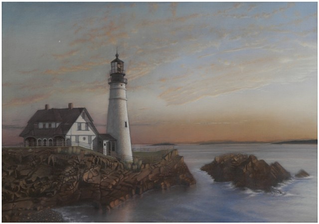 Paul Vincent (P.J.) Woods 2021, Study for a Lighthouse, Oil on linen canvas, (2,934)