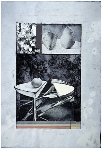Paul (P.J.) Woods, 26x19, Lithograph with mulitiple media on Japanese fiber paper