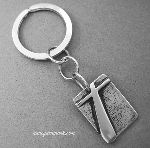 sterling silver cross keychain by Nancy Denmark