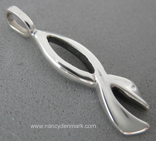 sterling silver ichthus Christian fish charm jewelry design © Nancy Denmark