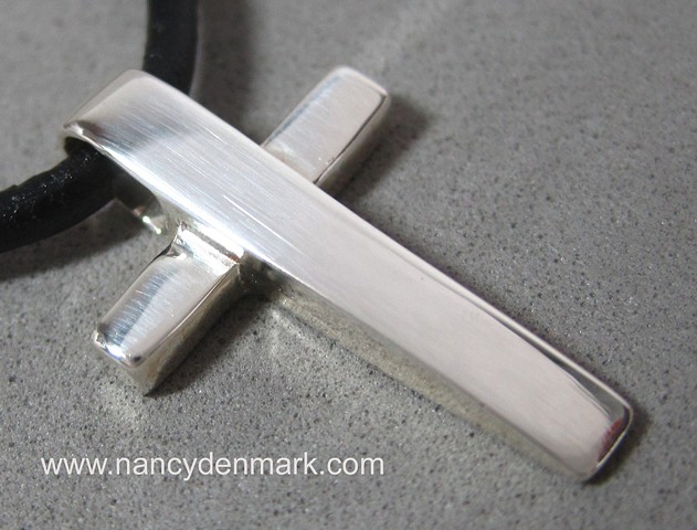 sterling silver wedge cross pendant © Nancy Denmark