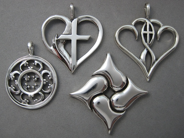 sterling silver Christian symbol jewelry designs ©Nancy Denmark