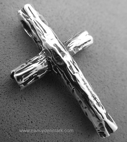 Nailed To A Tree sterling silver cross ©Nancy Denmark