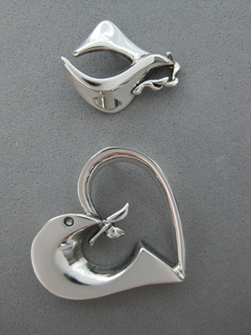 sterling silver peace dove jewelry designs ©Nancy Denmark