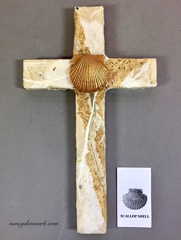 collage wall cross with baptismal theme