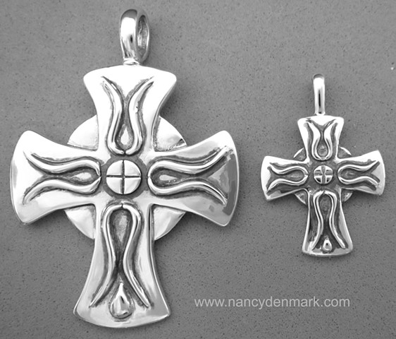 Cross of Iona sterling silver pendants © Nancy Denmark