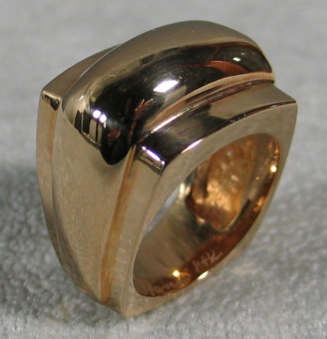 R26 DOME RING 14K ANGLED VIEW
