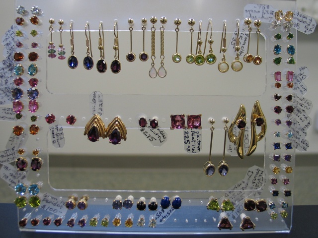 14K gold and gemstone earrings