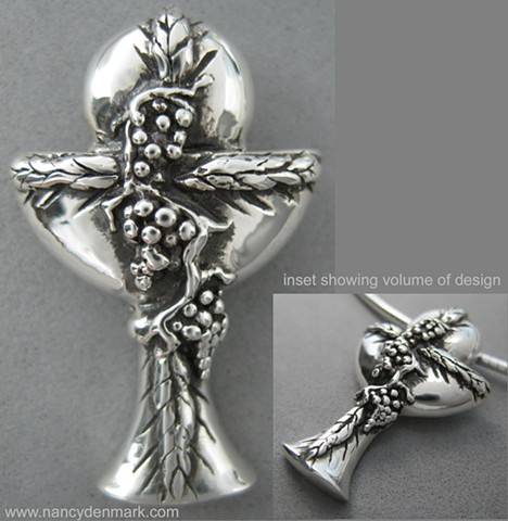 sterling silver chalice with host jewelry design by Nancy Denmark