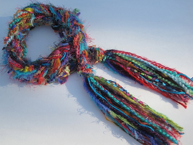 braided yarn boa scarf