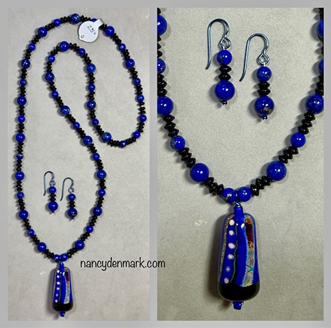 BN11 BLACK BLUE LAPIS NECKLACE